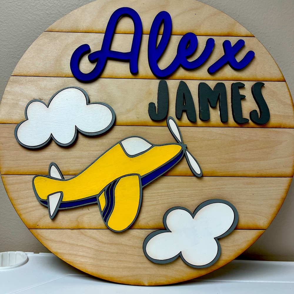 Can do any name! Custom made wooden baby sign